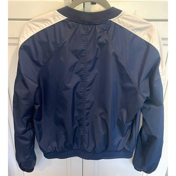 Gap Women's Varsity Bomber Jacket Size Small Navy White Long Sleeve - Picture 10 of 12